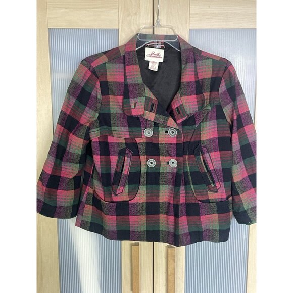 smiths American Jackets & Blazers - Smiths American Womens Sz S Red Black Plaid‎ Jacket Coat Christmas Casual